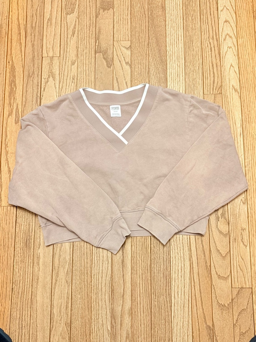 Victoria's Secret Taupe V-Neck Cropped crew neck with Matching sweatpants